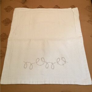 Capecchi Italy Pillow Sham 100%Cotton 27”x25” Off White with Embroidered Accent